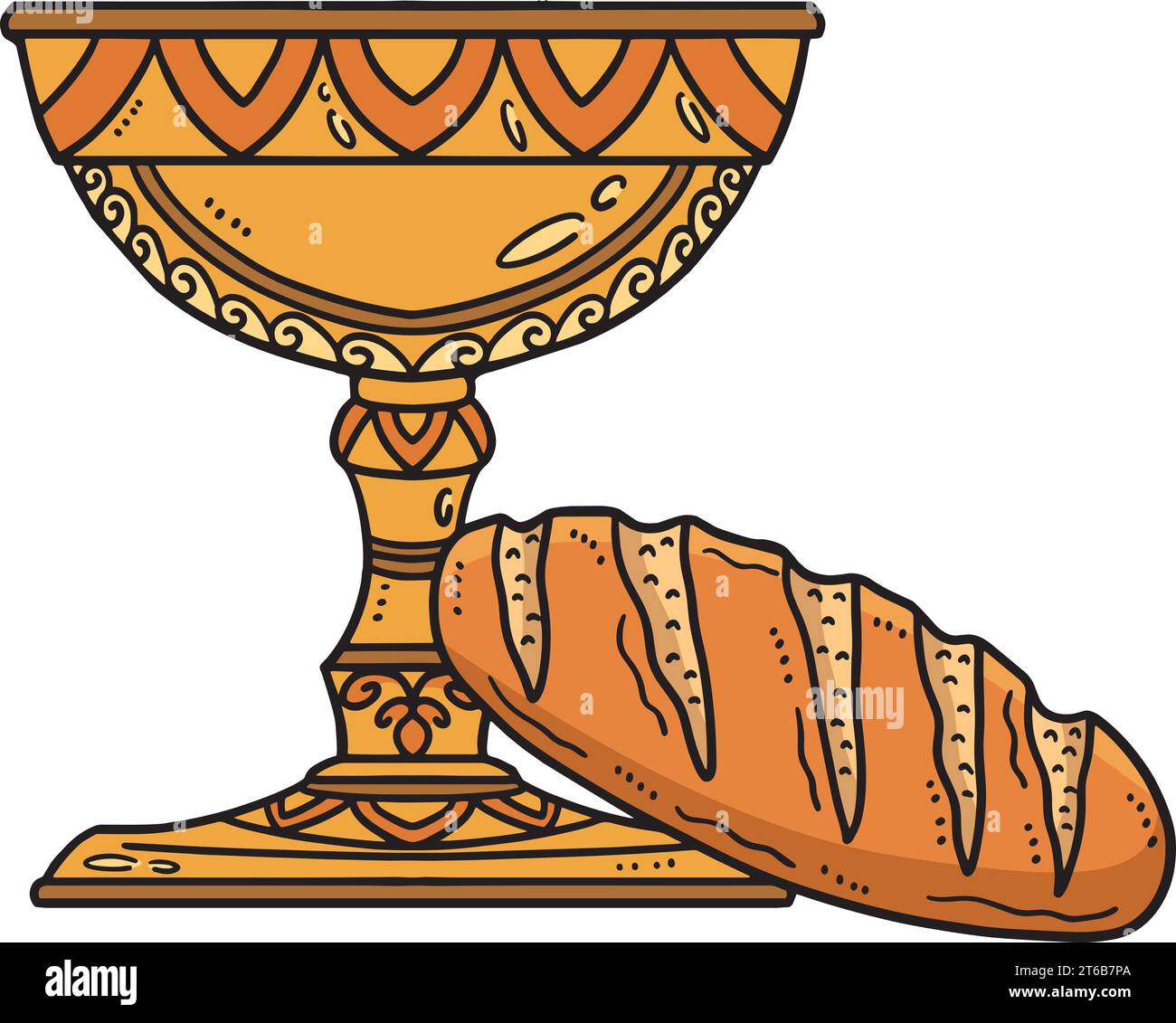 Christian Chalice und Brot des Lebens Clipart Stock Vektor