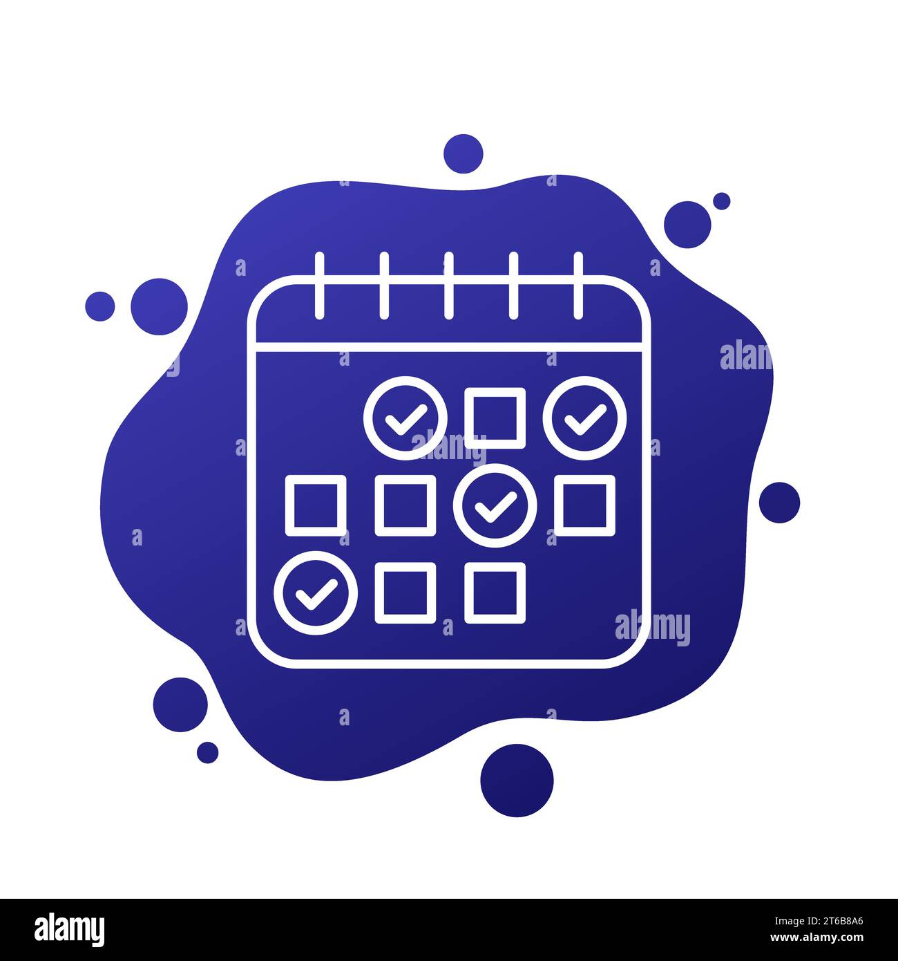 Kalender, Zeitplansymbol mit Häkchen Stock Vektor
