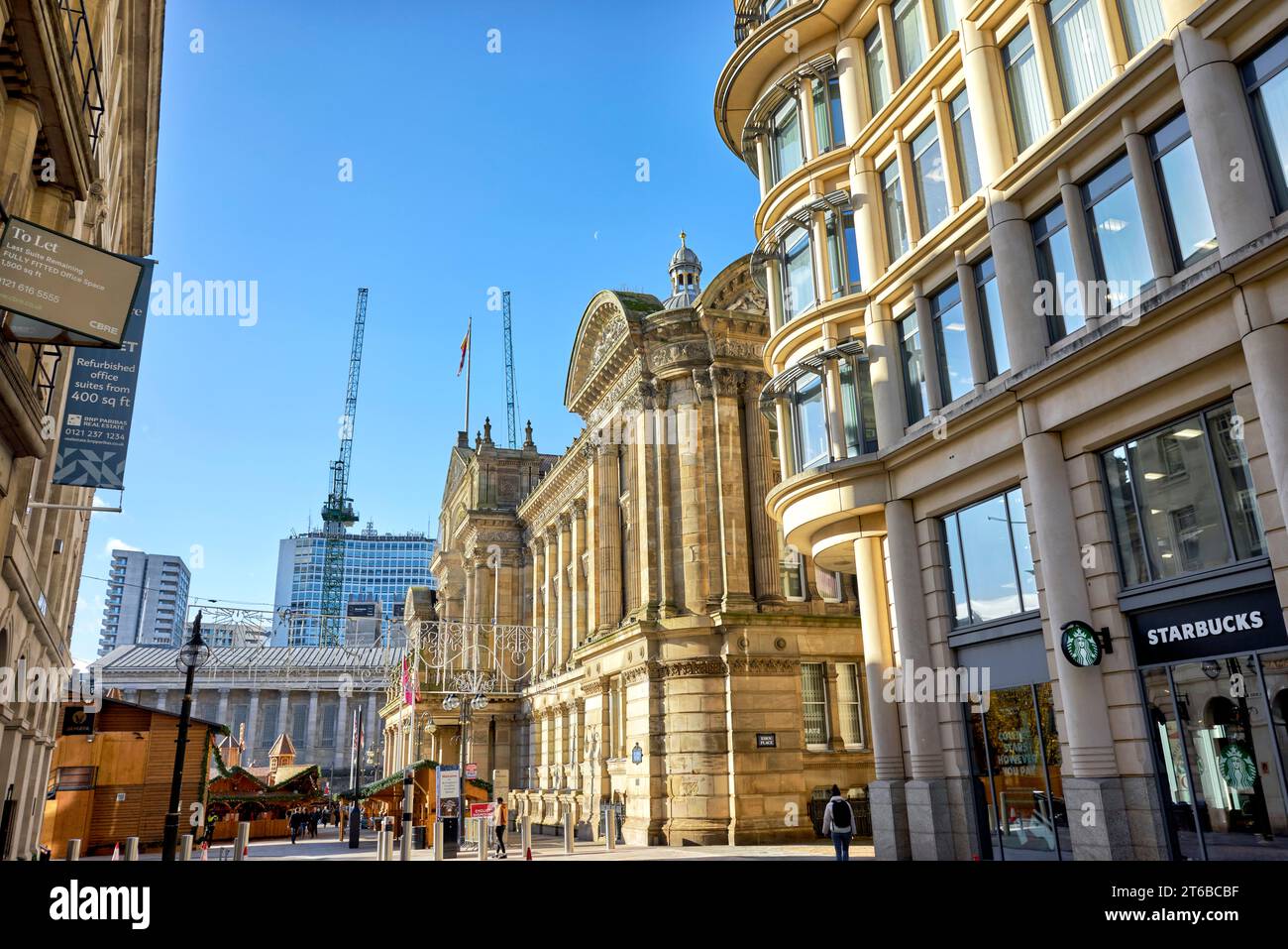Colmore Row Birmingham, führt zum Victoria Square, England, Großbritannien Stockfoto