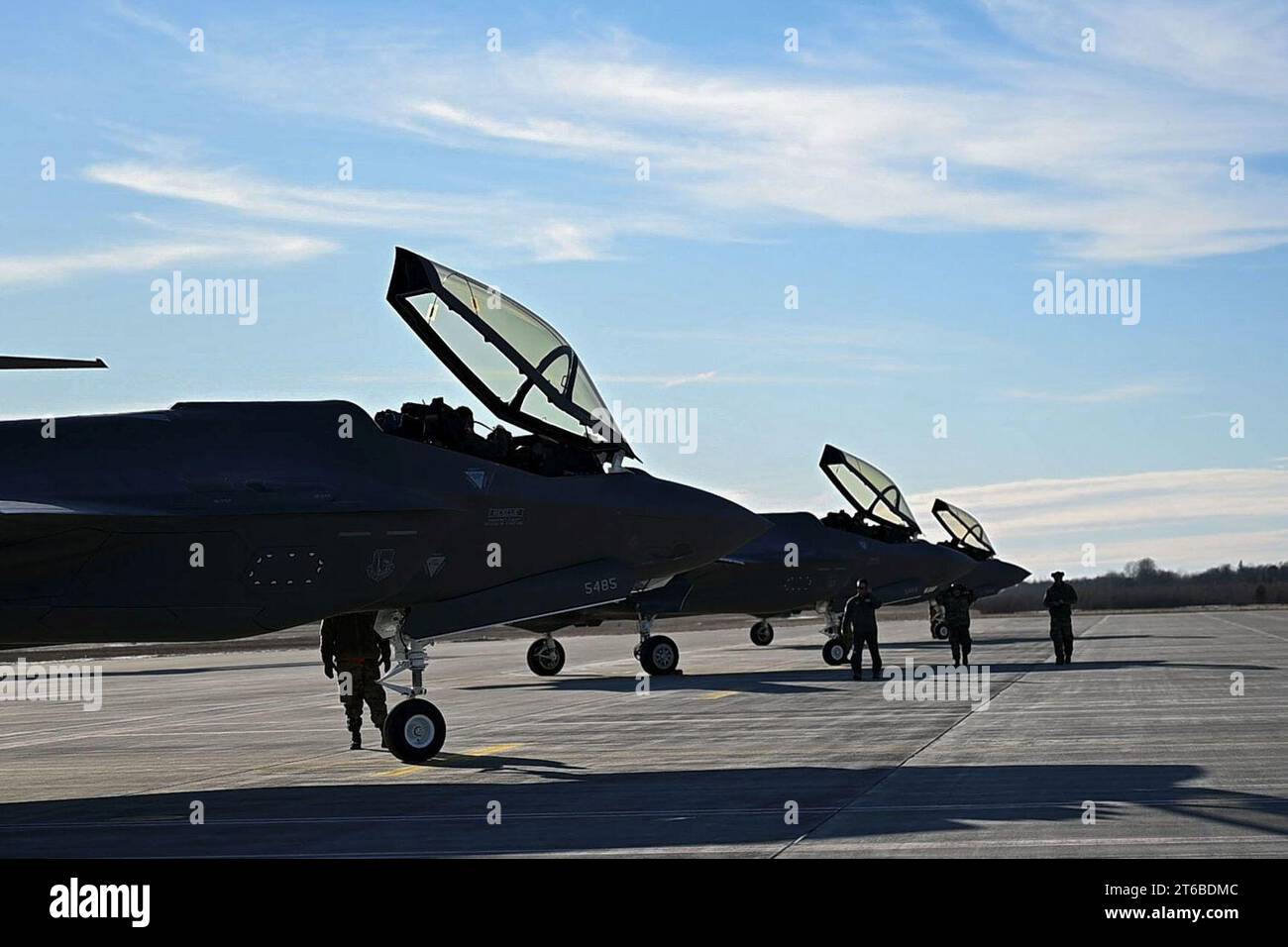 USAF F-35As am Luftwaffenstützpunkt Ämari Stockfoto