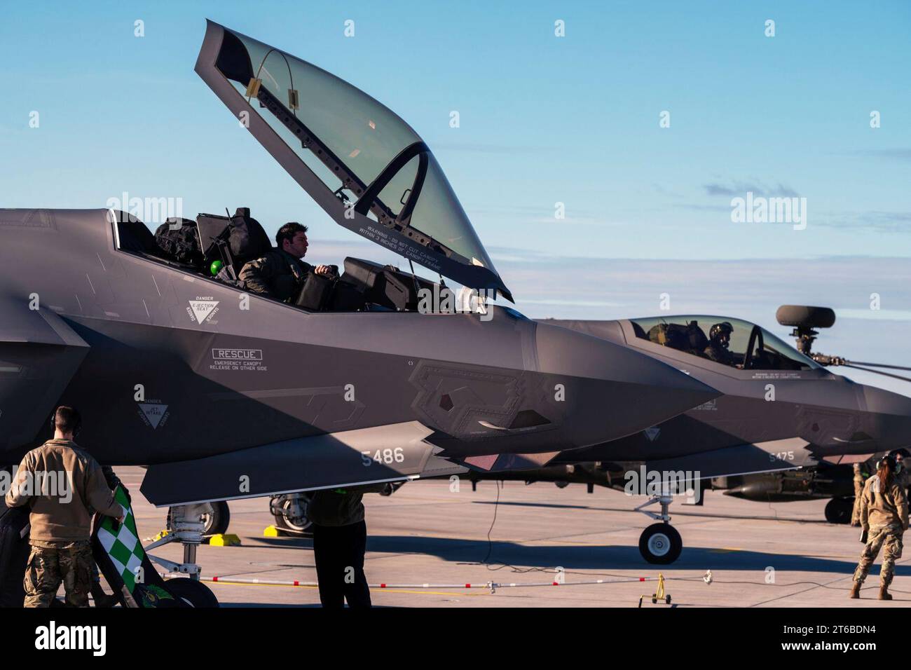 USAF F-35As am Luftwaffenstützpunkt Siauliai Stockfoto
