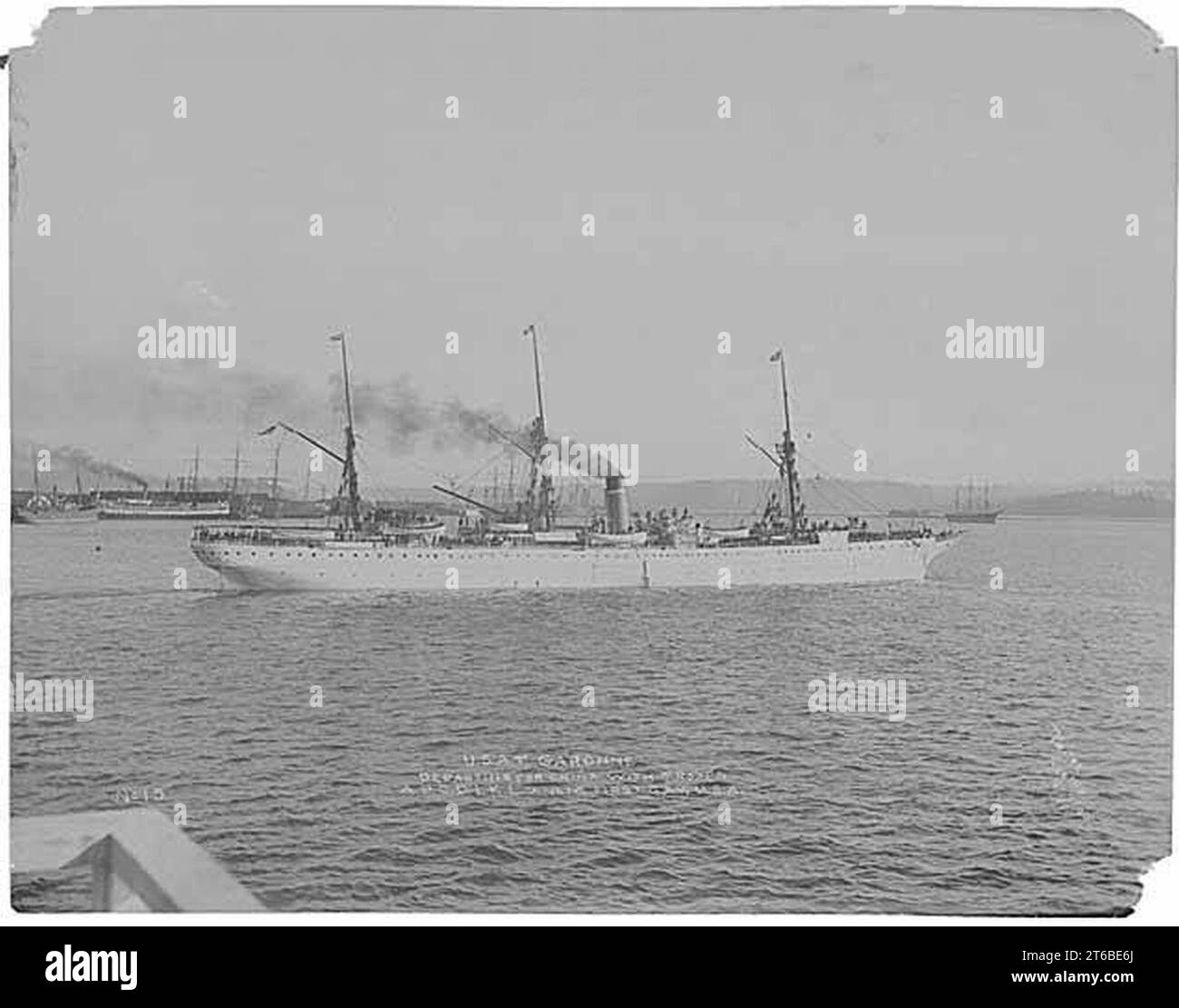 USAT GARONNE transportiert US-Truppen aus Seattle auf dem Weg nach China, 7. August 1900 (PEISER 118) Stockfoto