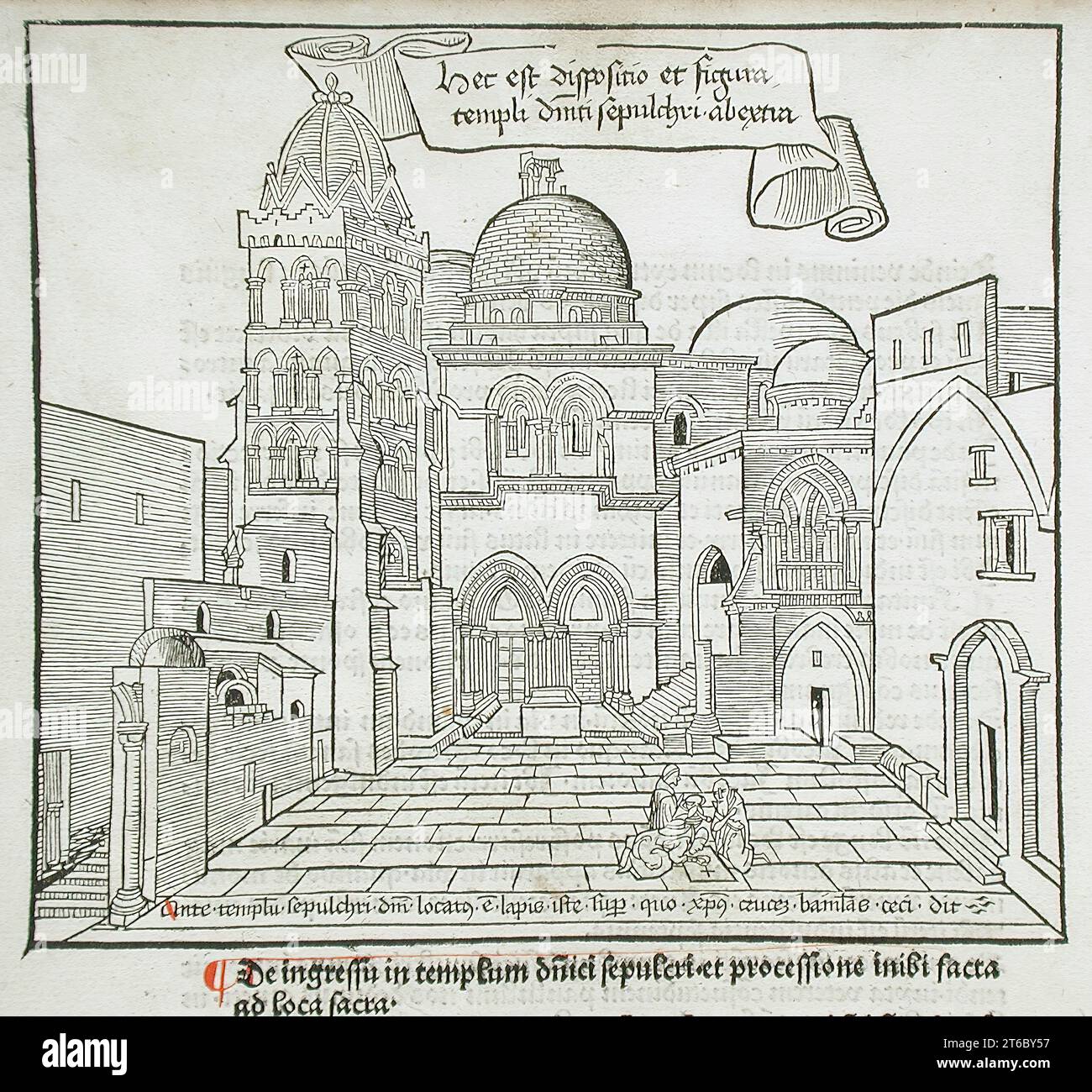 Grabeskirche, veröffentlicht 1486. Von Sanctae Peregrinationes bei Breydenbach (Mainz, 1486). Stockfoto