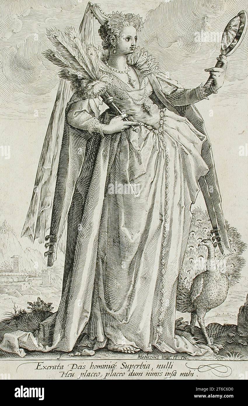 Stolz, c1587. Von Den Vices. Stockfoto