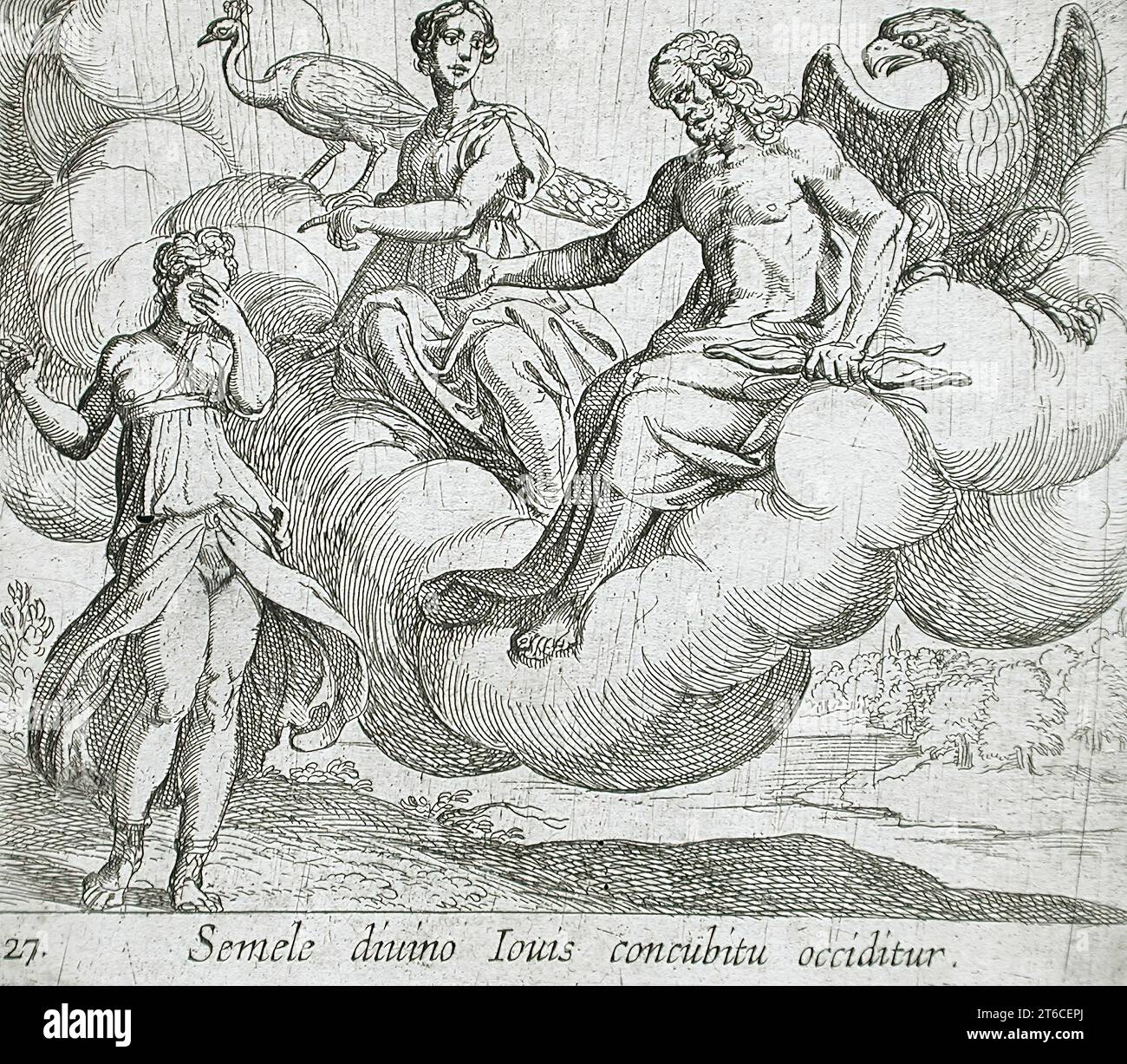 Semele's Wish, veröffentlicht 1606. Aus den Metamorphosen von Ovid, pl. 27. Stockfoto