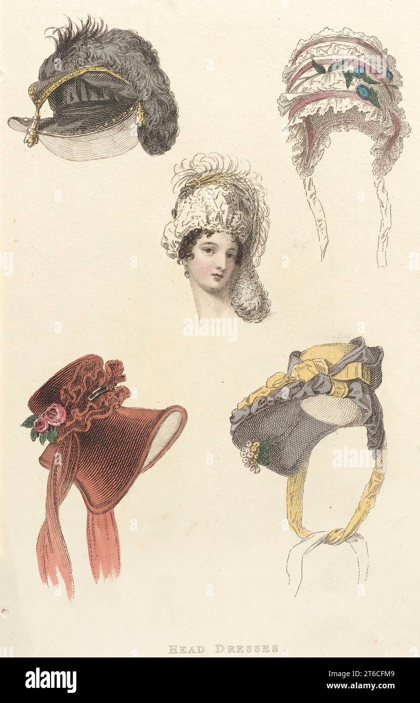 Modeplatte (Kopfkleider), 1823. Stockfoto