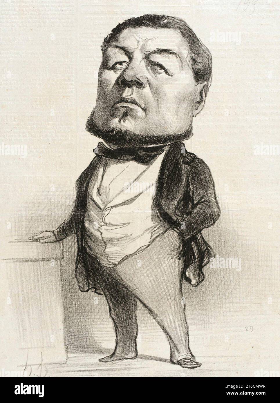 Ducoux, 1849. 'Ex-PRéfet de Police - Ducoux avait inventé le Bulletin hebdomadaire dans lequel il disait invariblement tous les huit jours aux Parisiens...„tout va bien...très bien, très bien!“ - Kommen Sie, wenn Sie die Fahne haben! CE PRéfet de Police avait réellement un heureux caracatére, il était toujours content des autres. Aujourd'hui vous pouvez voir à sa physionomie qu'il EST encore très content de lui'. (Ex-Polizeipräfekt - Ducoux hatte das wöchentliche Bulletin erfunden, in dem er ausnahmslos alle acht Tage nach Paris sagte Stockfoto