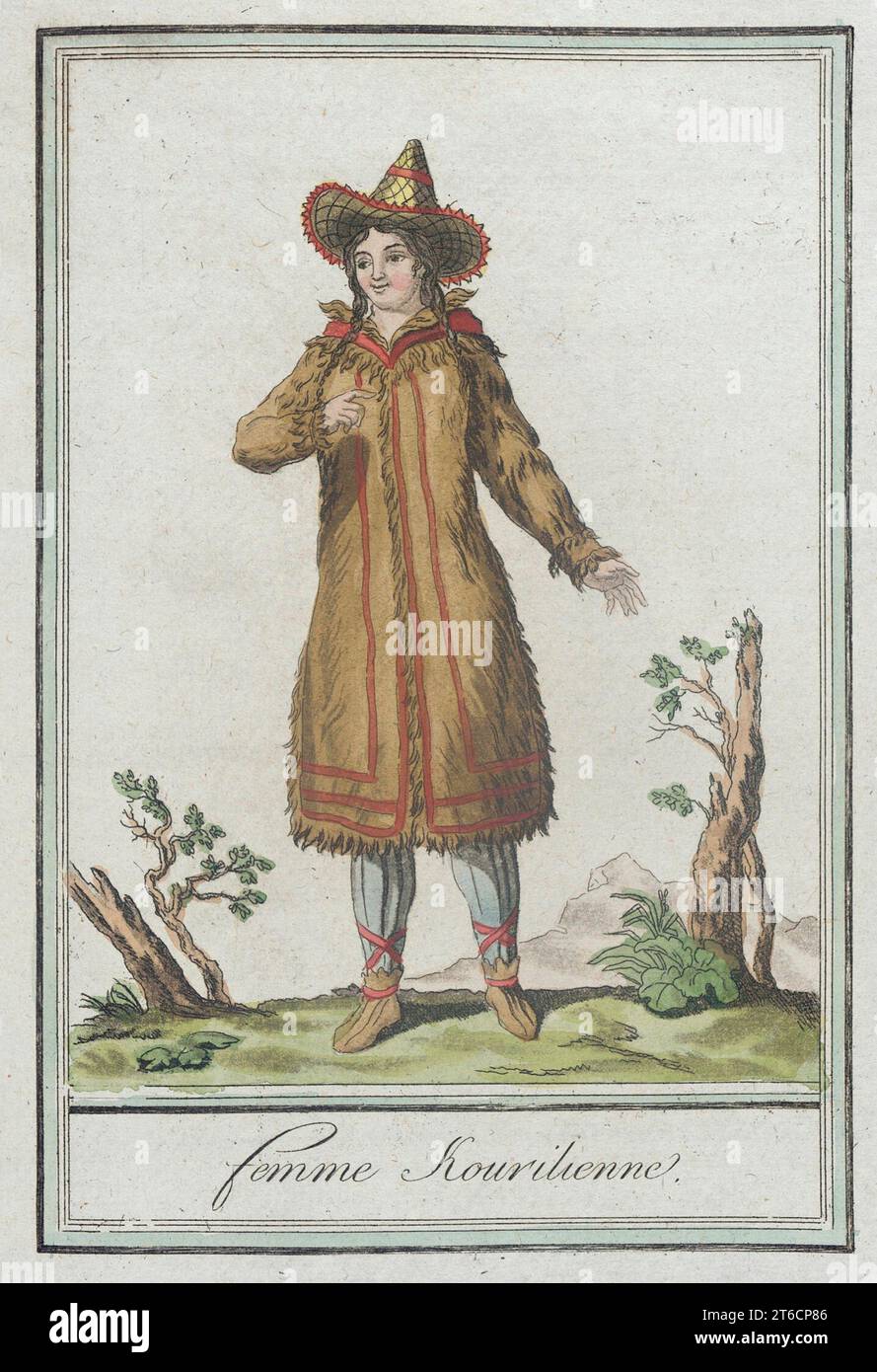 Kostüme de DifféMiete zahlt, 'Femme Kourilienne', c1797. Stockfoto