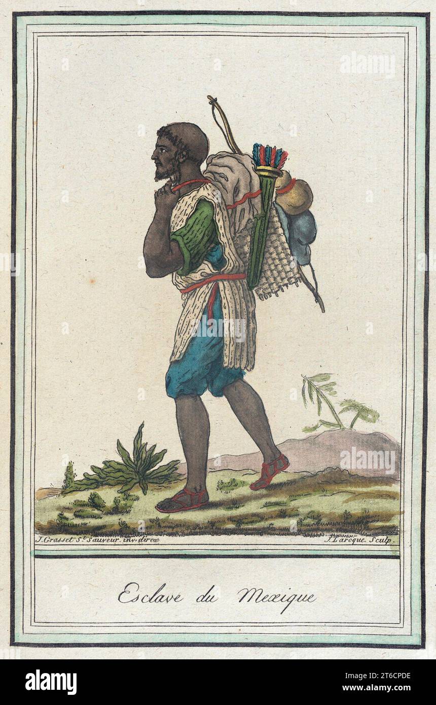 Kostüme de DifféMiete zahlt, 'Esclave du Mexique', c1797. Stockfoto
