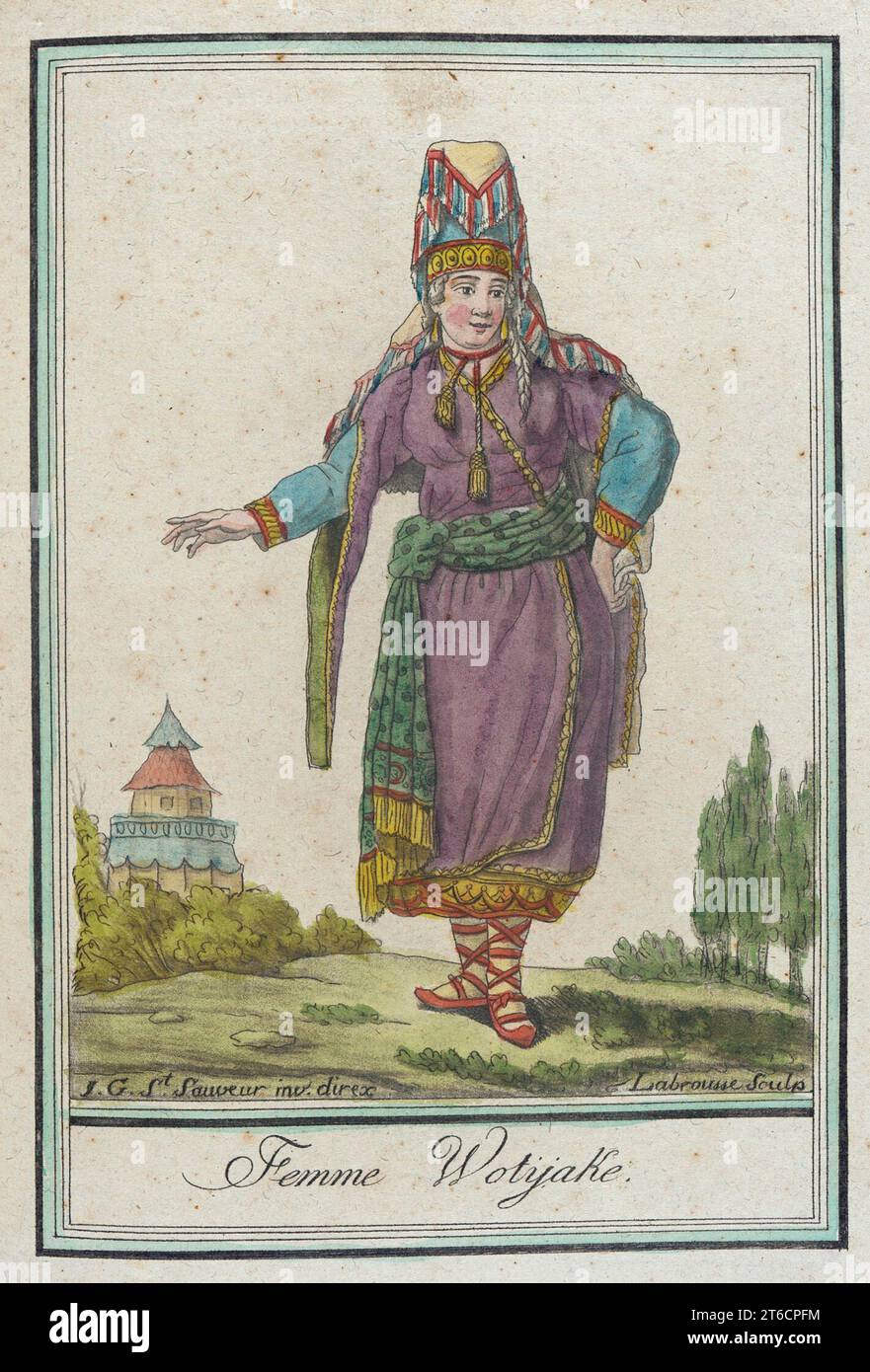 Kostüme de DifféMiete zahlt, 'Femme Wotÿake', c1797. Stockfoto
