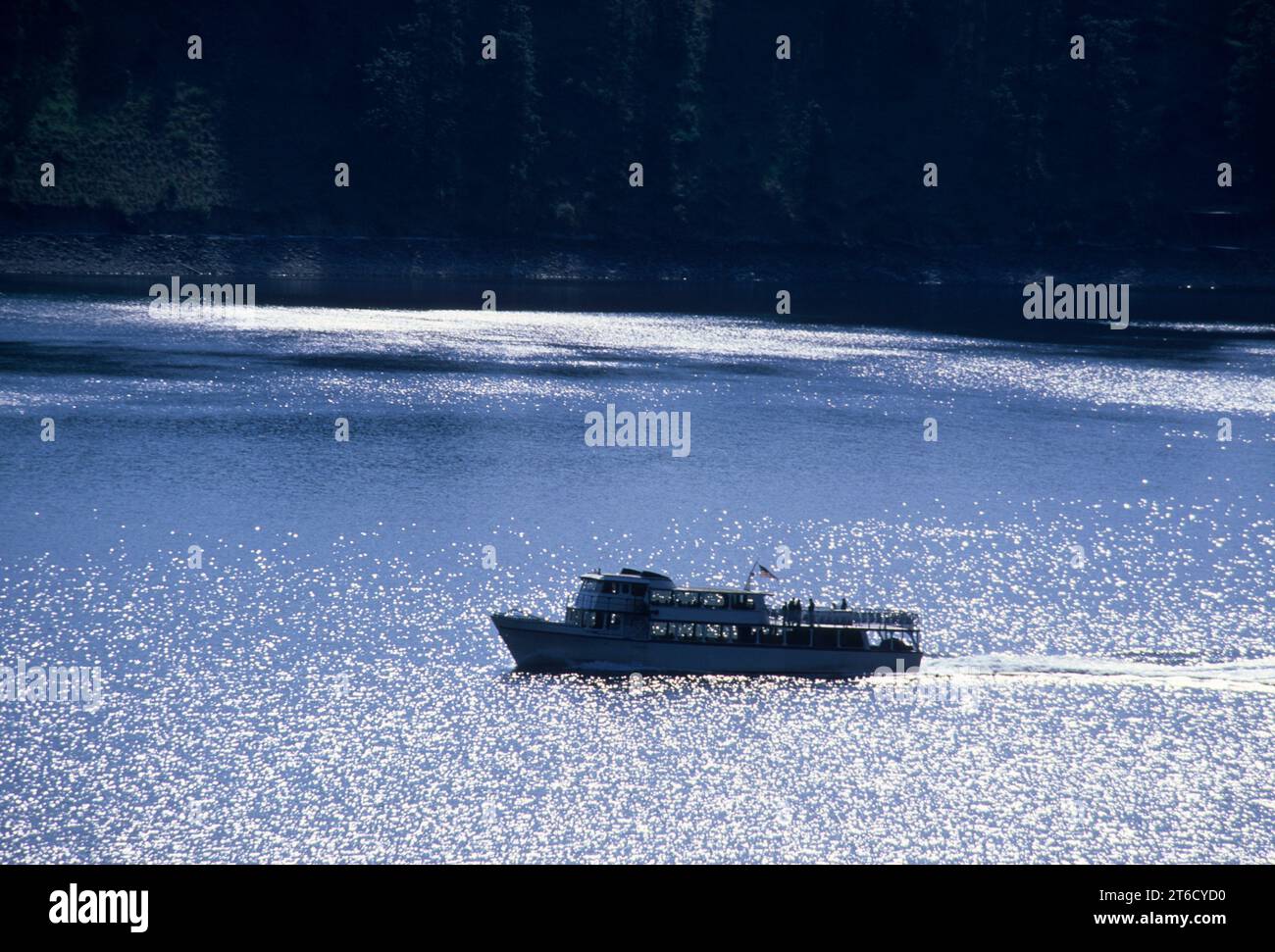 Lake Chelan mit Lady of the Lake Silhouette, Fields Landing, Wenatchee National Forest, Washington Stockfoto