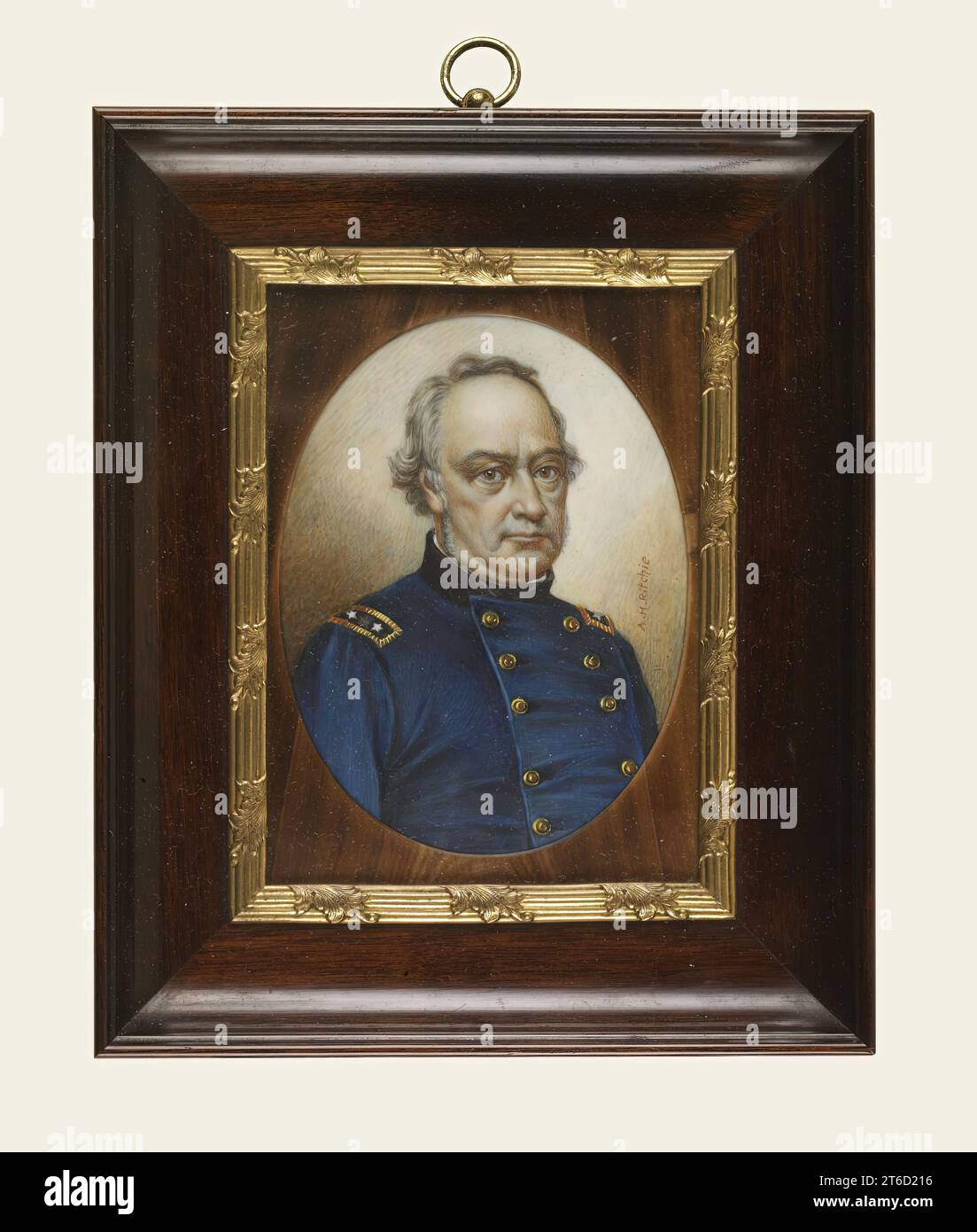 Major General Henry Wager Halleck, 1865. 1862 ernannte Präsident Lincoln Halleck zum „General-in-Chief aller US-Landstreitkräfte“ – der Verbindungsstelle zwischen dem Präsidenten und den Truppen im Feld. Bekannte erinnerten sich an Halleck als „Regimentsbeamten mit der Persönlichkeit eines kalten Muffins“. Ritchie, ein in Schottland geborener Künstler, war vor allem für seine Drucke bekannt. Stockfoto