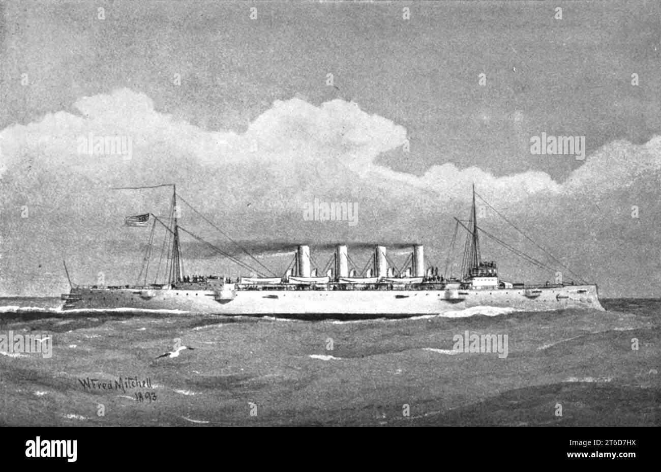 USS Columbia - Brassey's Naval Annual 1893 Stockfoto