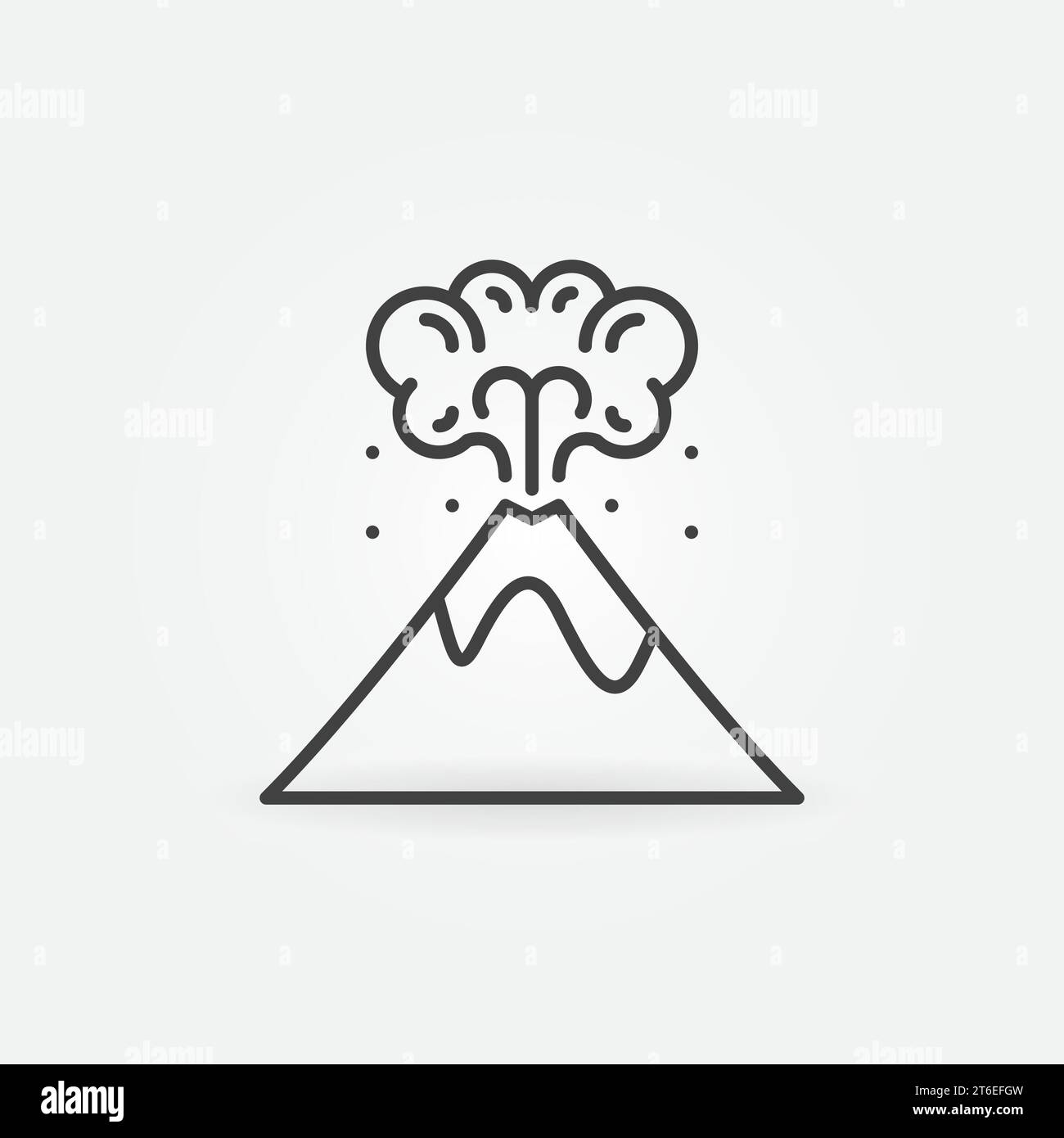 Lineares vulkanisches Symbol. Symbol für die Linie des Vektors der vulkanischen Eruption Stock Vektor