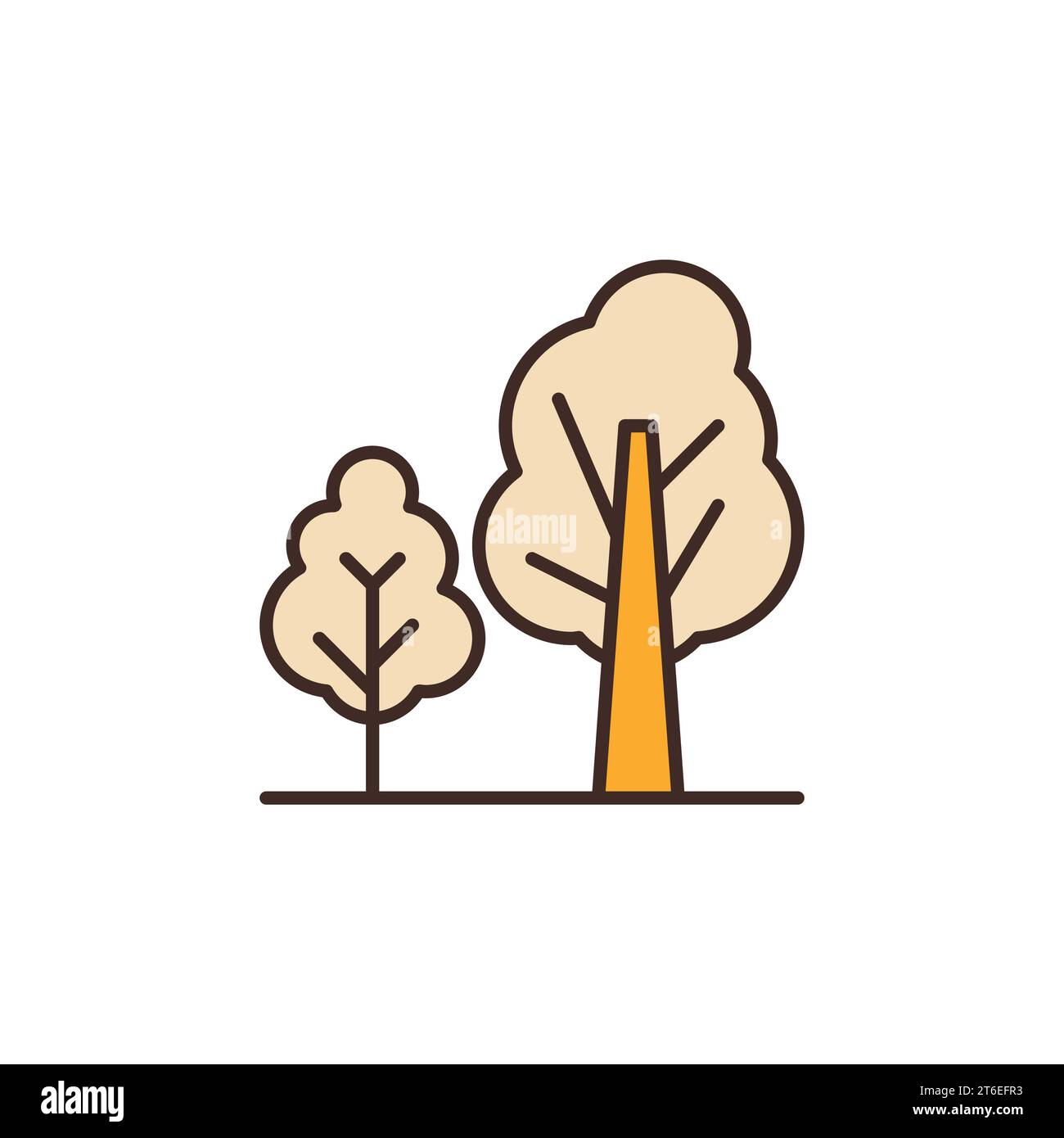 Farbiges Symbol oder Logo-Element für Baumvektorkonzept Stock Vektor