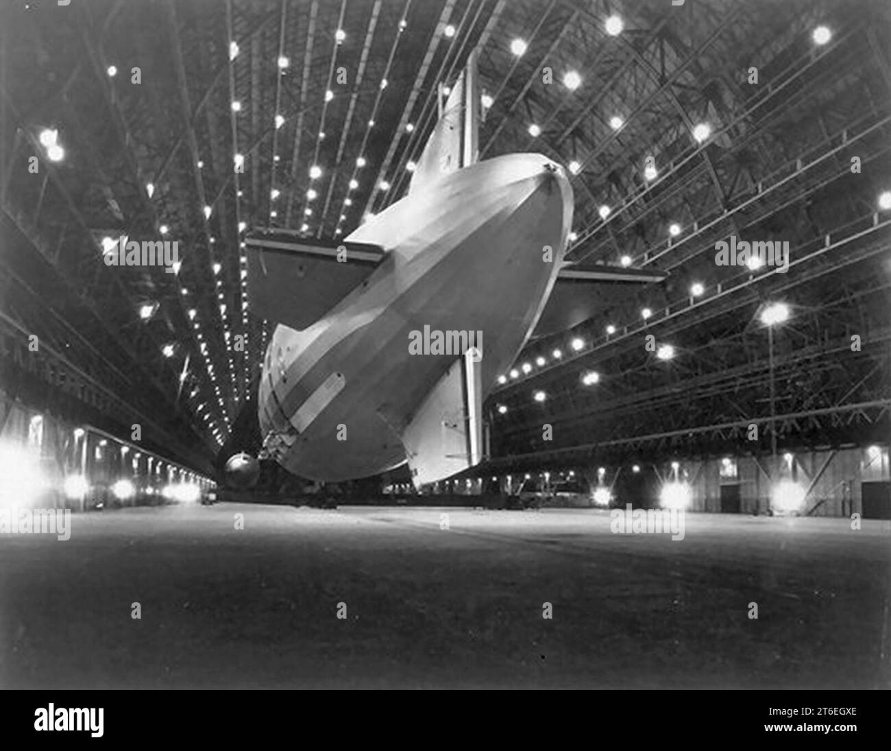 USS Macon am Hangar 1 Stockfoto