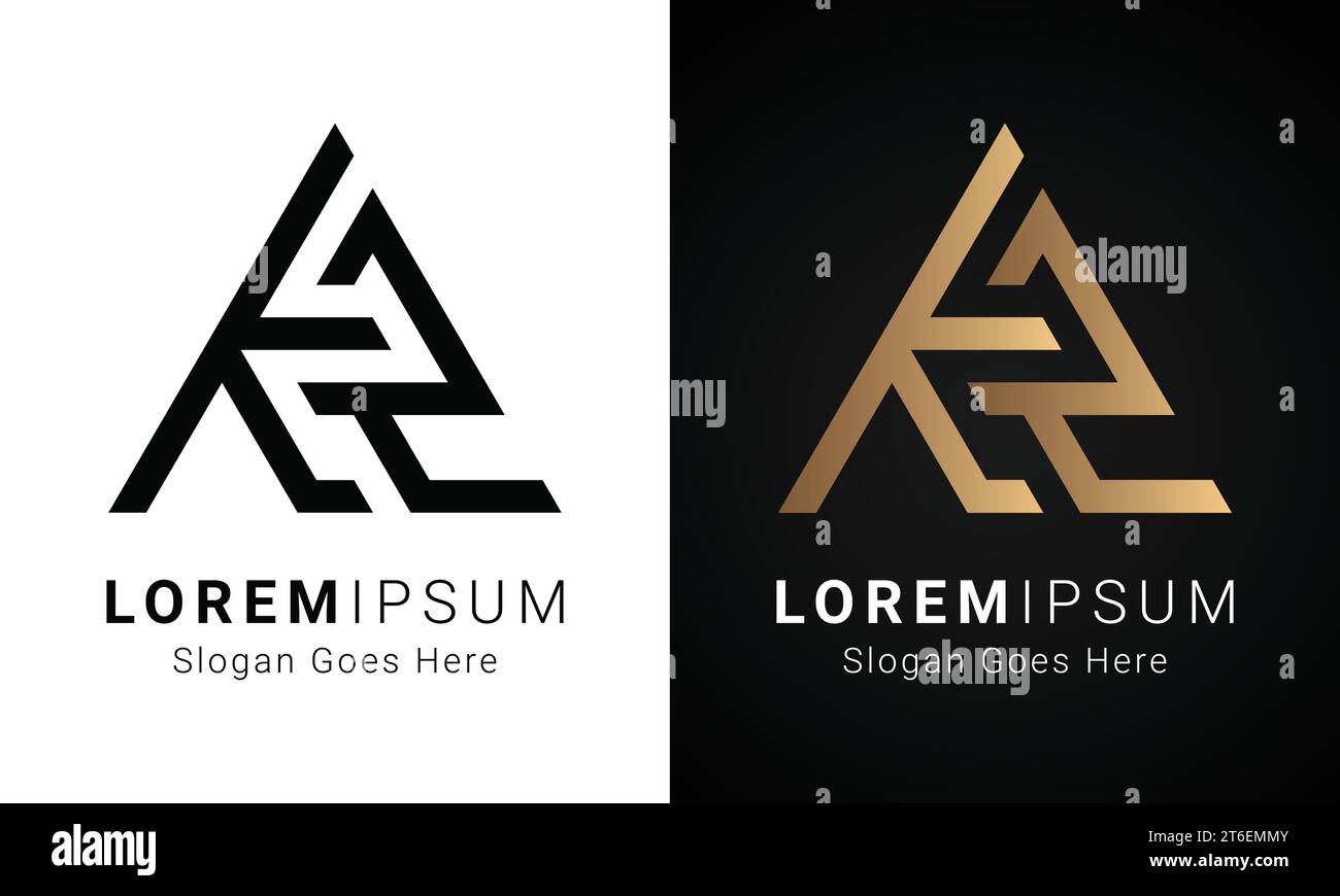 Luxuriöses Initial KR oder RK Monogramm Text Letter Logo Design Stock Vektor