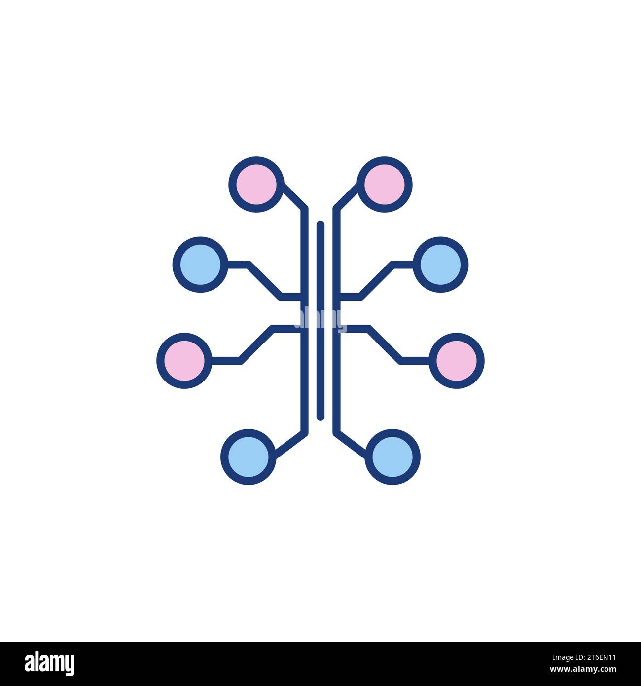 Brain Connections Vektor Neural Network Concept Farbiges Symbol oder Logo Stock Vektor