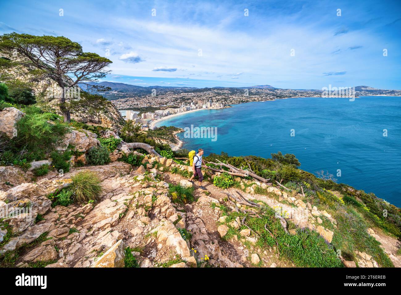 Wandern im Penyal d'IFAC Nationalpark in der Nähe von Calp, Spanien Stockfoto