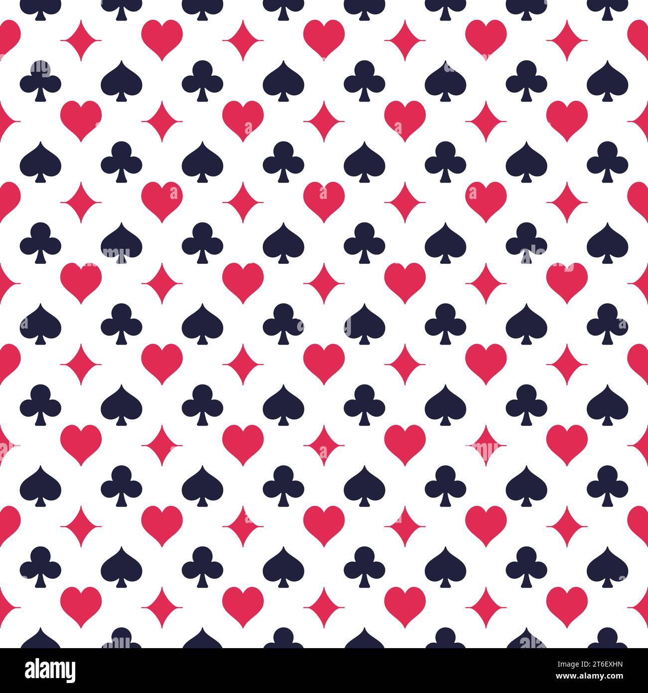 Casino oder Poker Konzept Vektor geometrische kreative nahtlose Muster mit Spielkarte passt Ikonen Stock Vektor