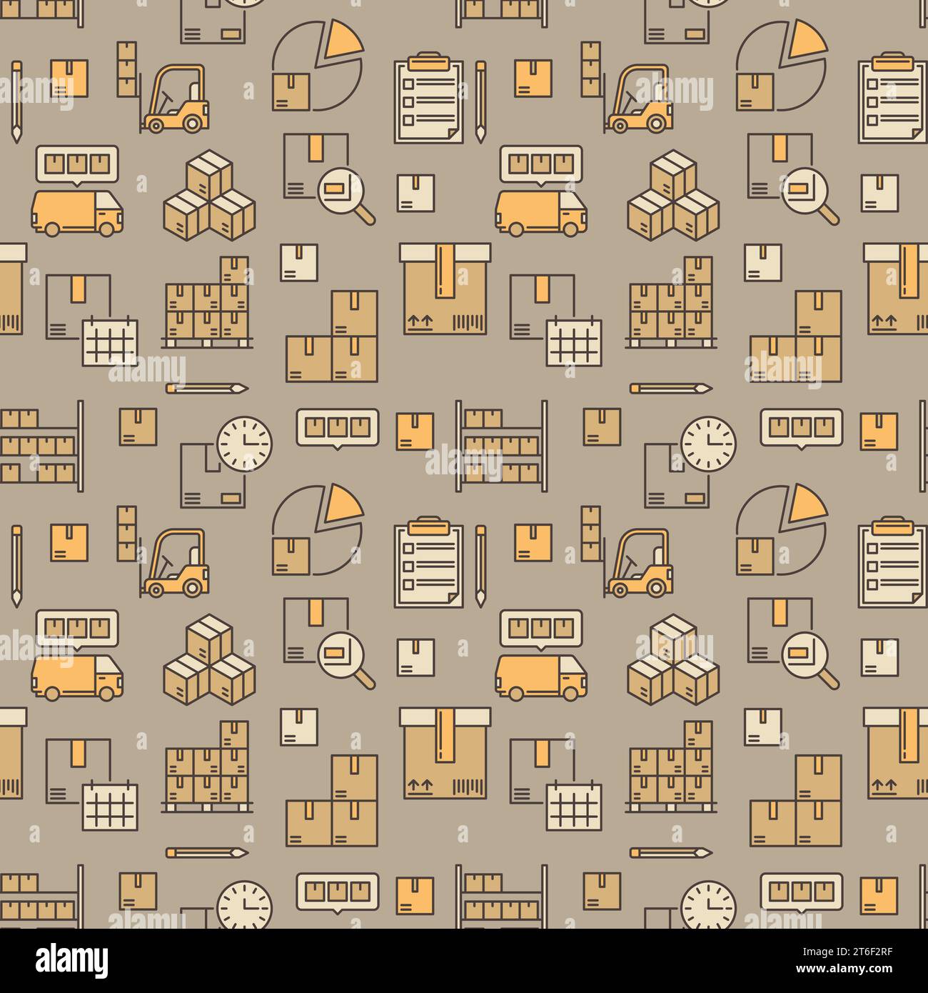 Logistik- und Lagerkonzept farbig modernes nahtloses Muster oder Hintergrund Stock Vektor