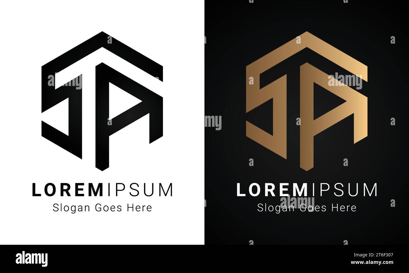 Luxuriöses Initial SA- oder AS-Monogramm-Logo-Design Stock Vektor