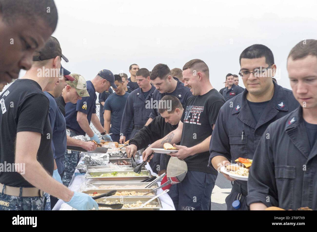 USS Ramage Steel Beach Picknick 160101 Stockfoto