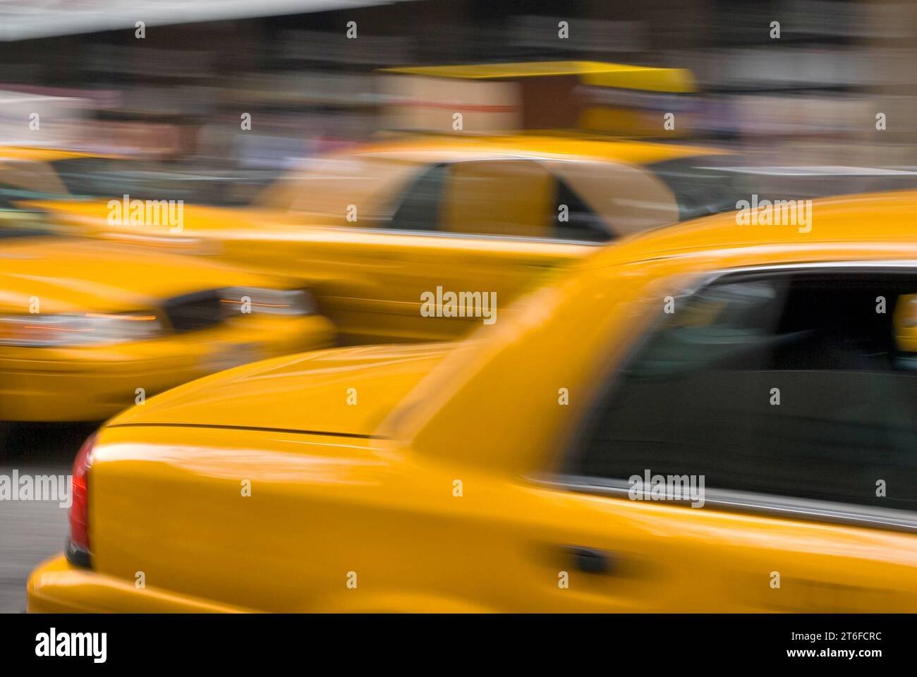Gelbe Kappen, Taxi, Auto, gelb, mobil, Mobilität, Geschwindigkeit, Manhattan New York City, USA Stockfoto