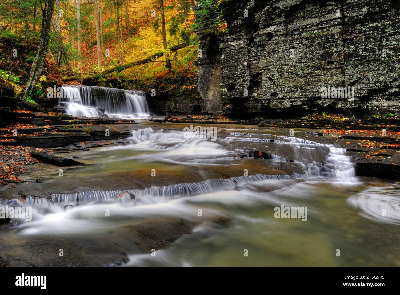 Upper Falls, Fillmore Glen State Park, New York, USA Stockfoto