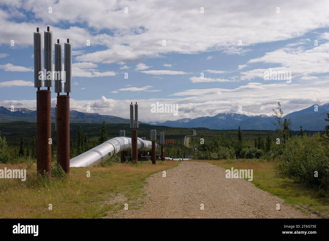 Die Trans-Alaska-Ölpipeline, Delta Junction, Alaska. Stockfoto