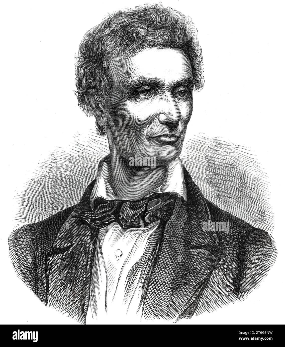 Abraham Lincoln aus Illinois, Präsident der Vereinigten Staaten – aus einer Lithografie von G.W. Nichols, New York, 1860. Er hat nur sechs oder acht Monate in der Schule verbracht. Er war nacheinander Landarbeiter, Holzfäller und Bootsmann auf dem Wabash und dem Mississippi... er studierte Rechtswissenschaften und praktizierte, nachdem er ein Anwalt geworden war, mit großem Erfolg in der Bar von Springfield... 1846 wurde er in den Kongress gewählt... Er war ein starker Abolitionist, und wiederholt seine Gefühle zum Thema Sklaverei zum Ausdruck gebracht... Mr.. Lincoln steht 1,5m hoch in seinen Strümpfen. Sein Rahmen ist n Stockfoto