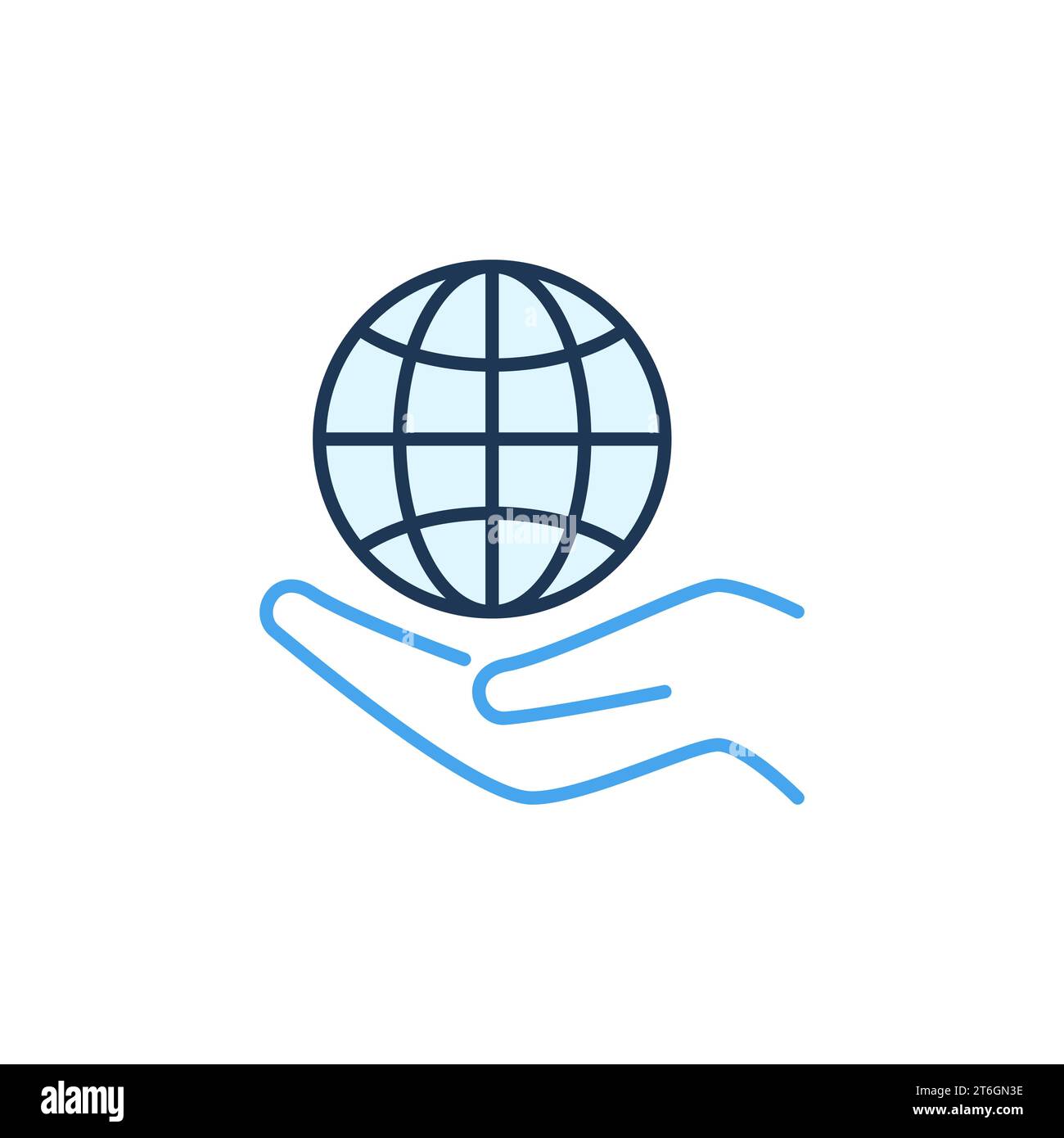 Handheld Globe Vektor Konzept farbiges Symbol oder Symbol Stock Vektor