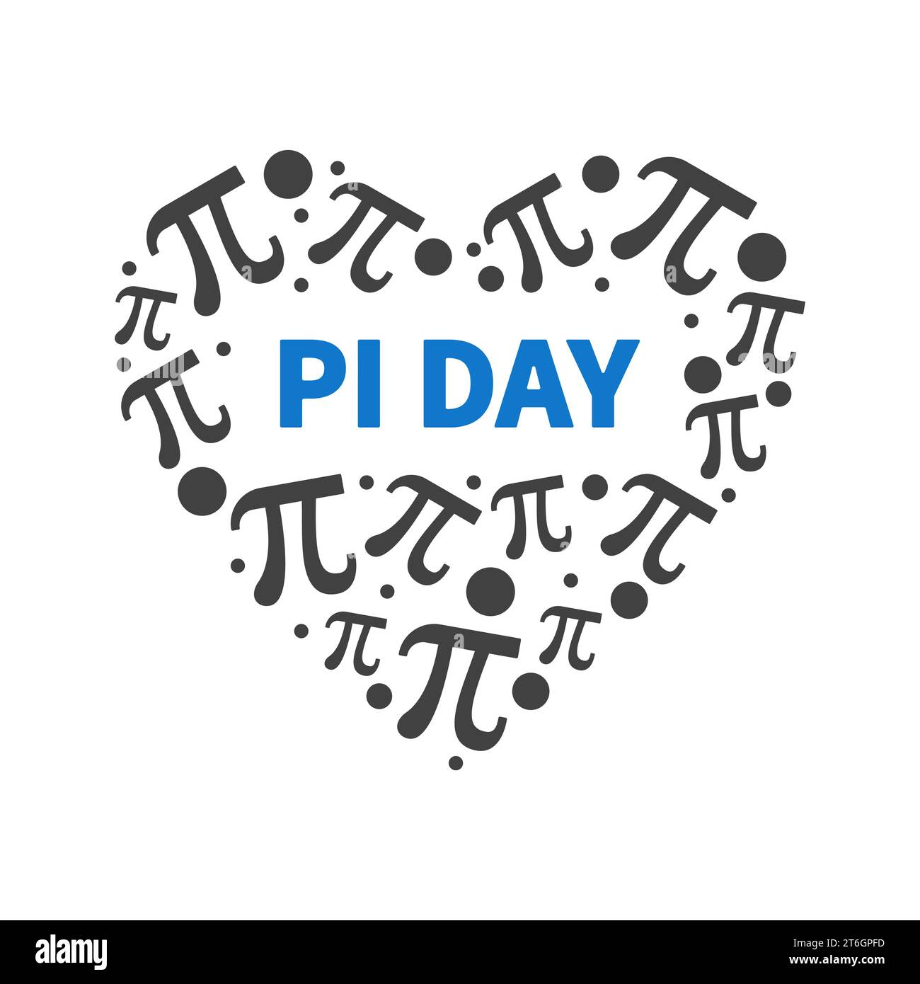 Pi-Tag am 14. März Vektor-herzförmiges Banner - mathematische Konzeptillustration Stock Vektor