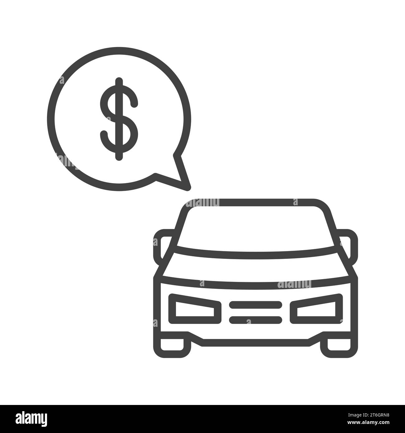 Fahrzeugpreis Vektor Kaufen oder verkaufen Fahrzeugkonzept Umrisssymbol oder Designelement Stock Vektor