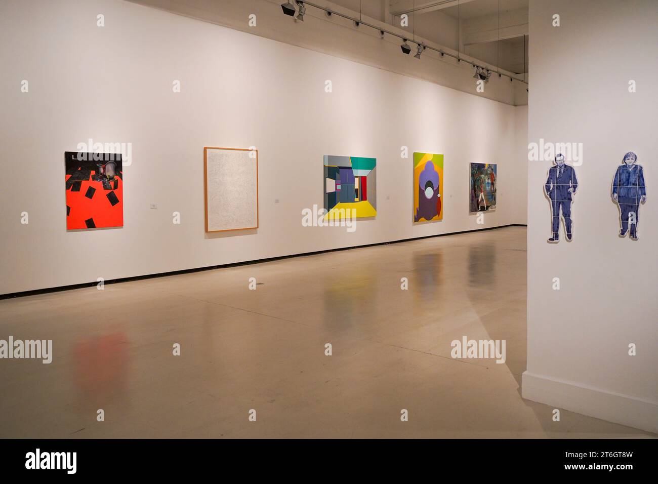 Die ständige Ausstellung von Kunstwerken im Zentrum für zeitgenössische Kunst von Malaga, CAC Museum in Malaga, Andalusien, Stockfoto