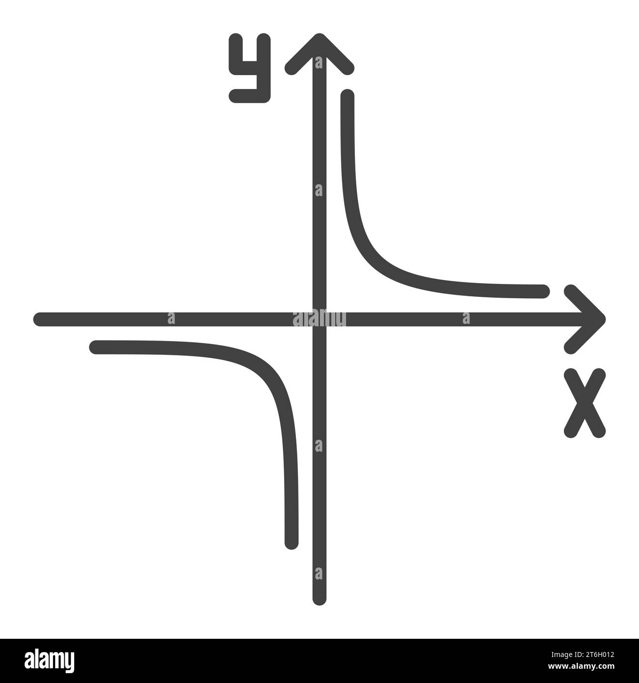 Mathematische Grafik mit Pfeilen Vektorkonzeptsymbol oder Zeichen in dünner Linienart Stock Vektor