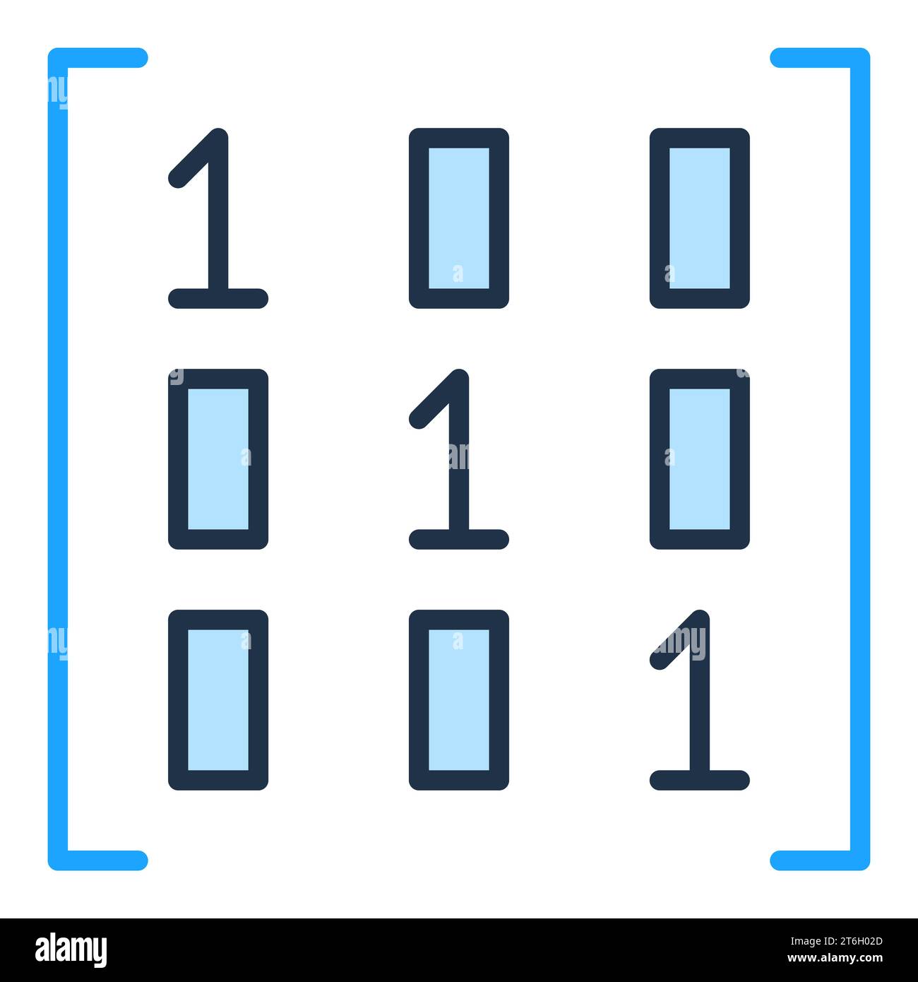 Mathematische Matrix Vektor Mathematik Wissenschaft Konzept farbiges Symbol oder Designelement Stock Vektor