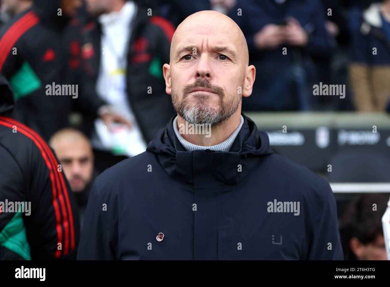 Dateifoto vom 04.11.2023 von Erik Ten Hag, der glaubt, dass seine Mannschaft von Manchester United bereits bewiesen hat, dass sie große Rückschläge überwinden kann, während sie von der beeindruckenden Niederlage in der Champions League 4-3 gegen Kopenhagen zurückspringen. Ausgabedatum: Freitag, 10. November 2023. Stockfoto