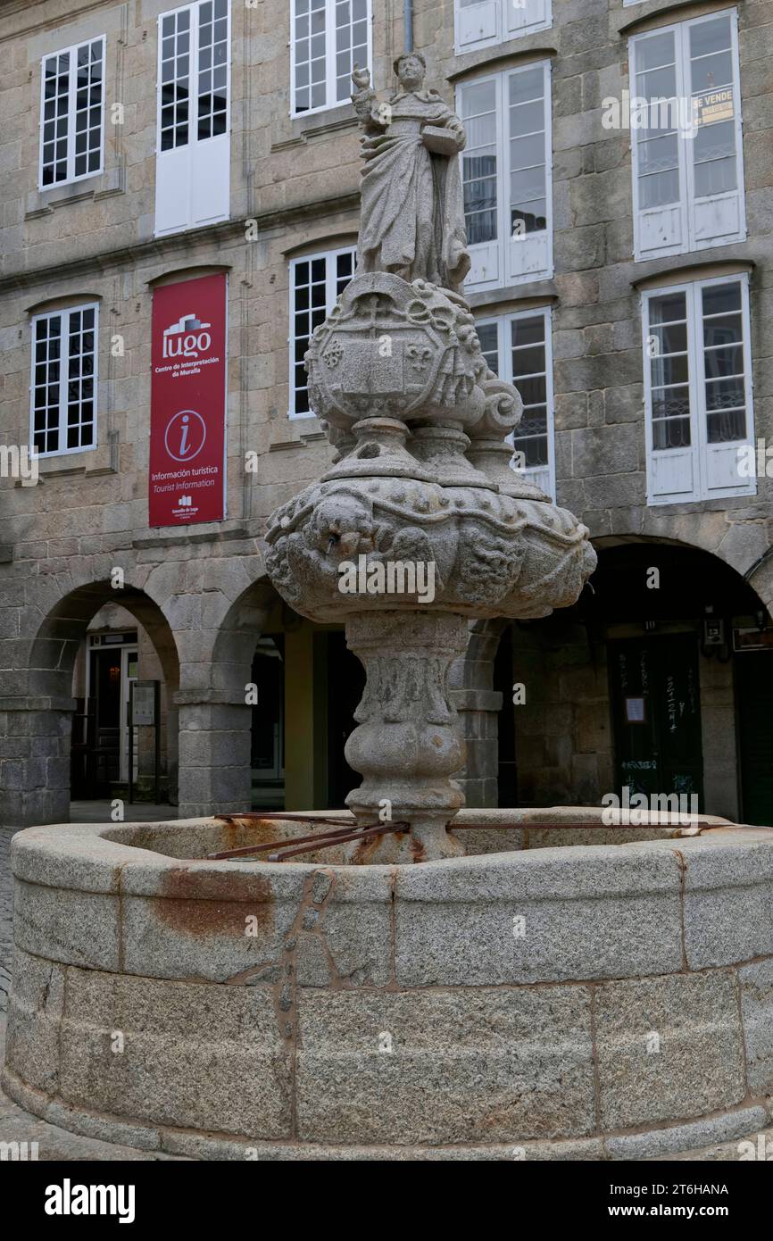 Skulptur, Lugo, Galicien, Nordwesten, Spanien, Europa, Stockfoto