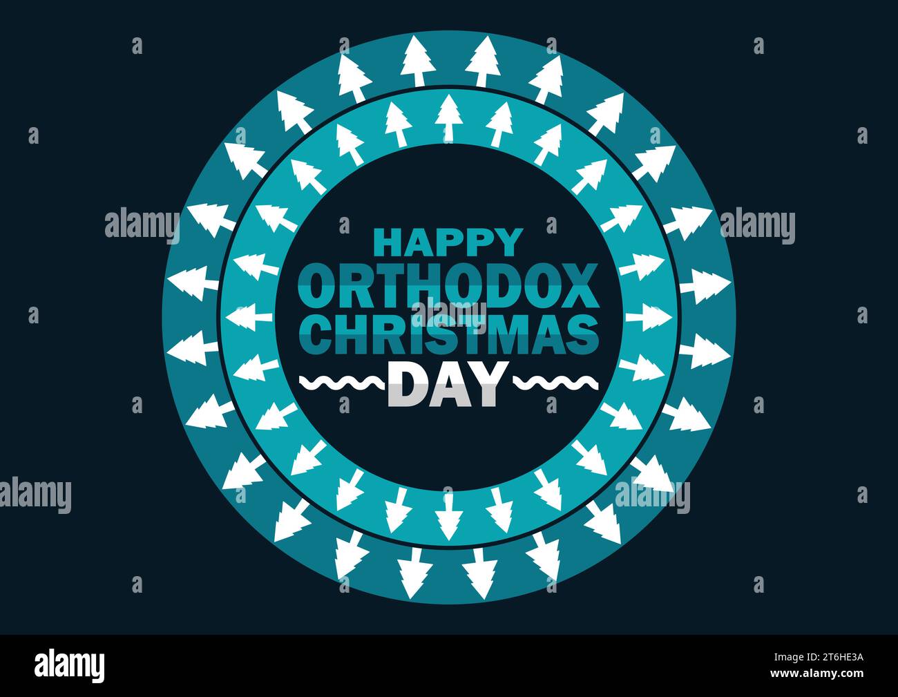 Glücklicher orthodoxer Weihnachtstag Vektor-Illustration. Geeignet für Grußkarten, Poster und Banner. Stock Vektor