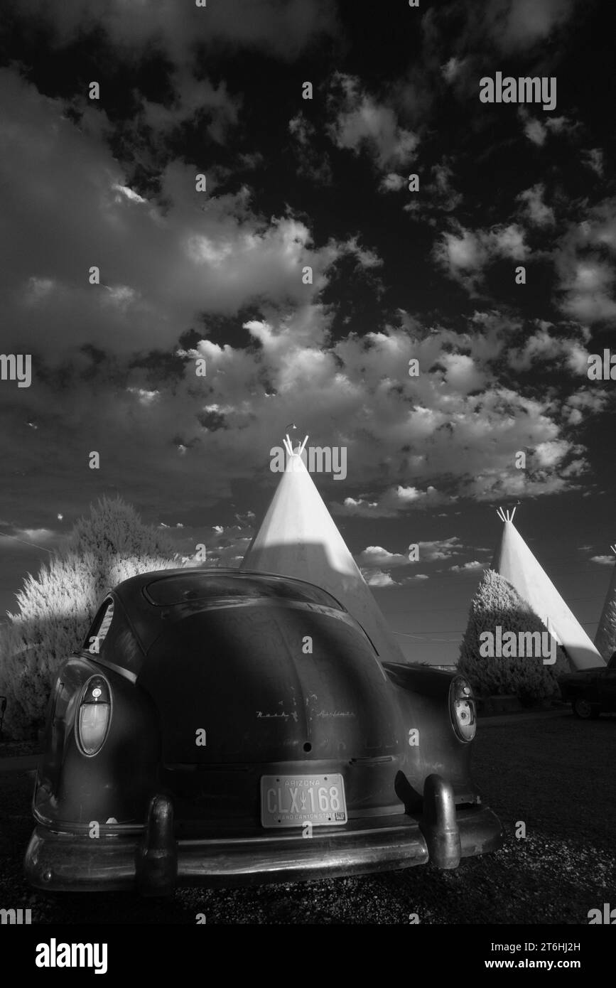 Wigwam Motel Sunset, Route 66, Holbrook, Arizona Stockfoto