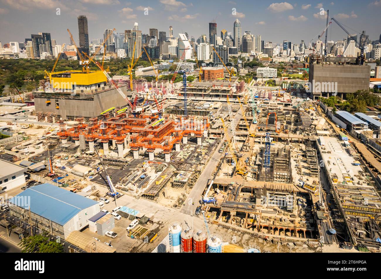 Thailand, Bangkok, große Baustelle im Lumpini Park Stockfoto