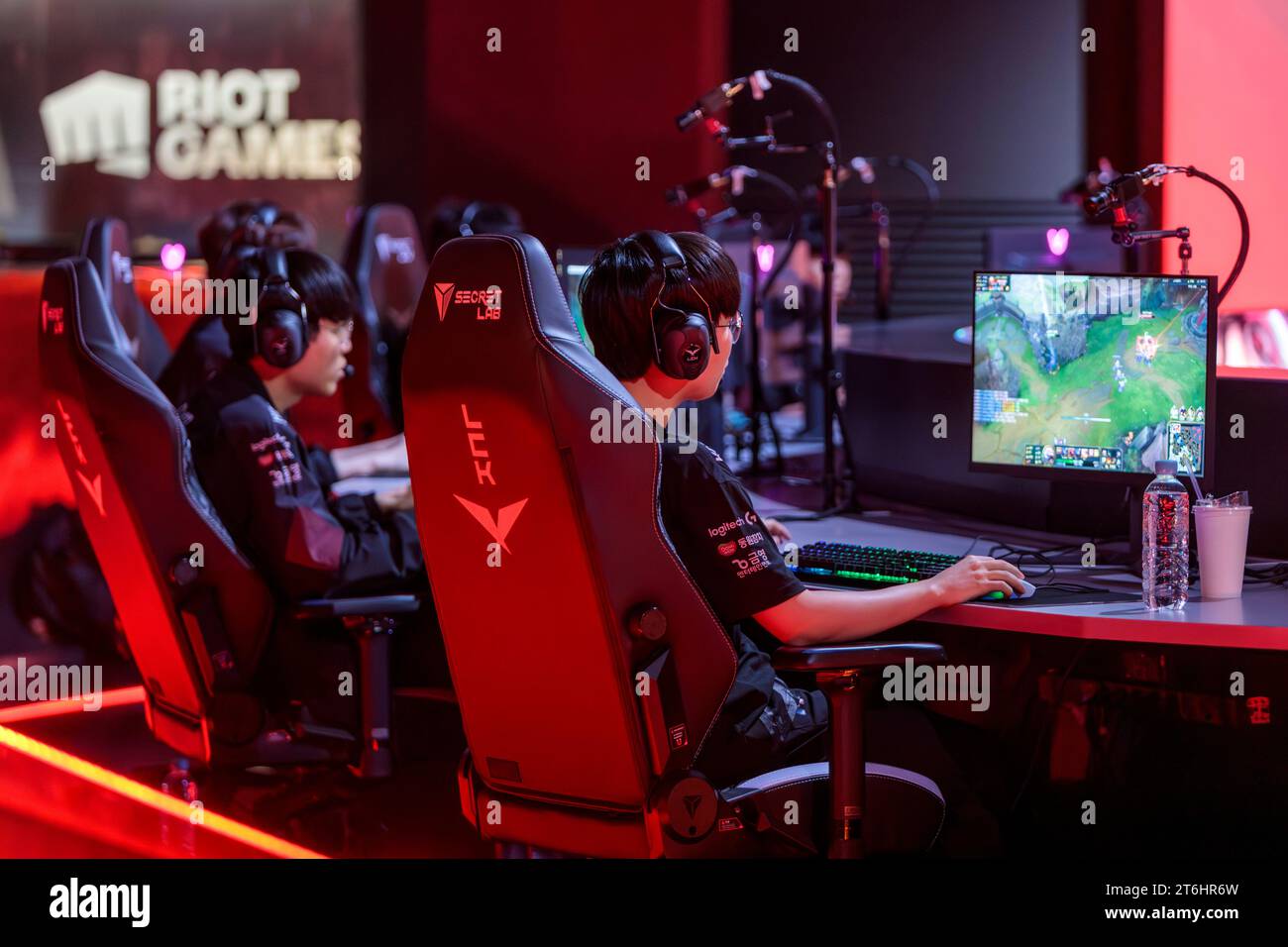 E-Sports, League of Legends, Halbfinale, Spieler, Südkorea Stockfoto