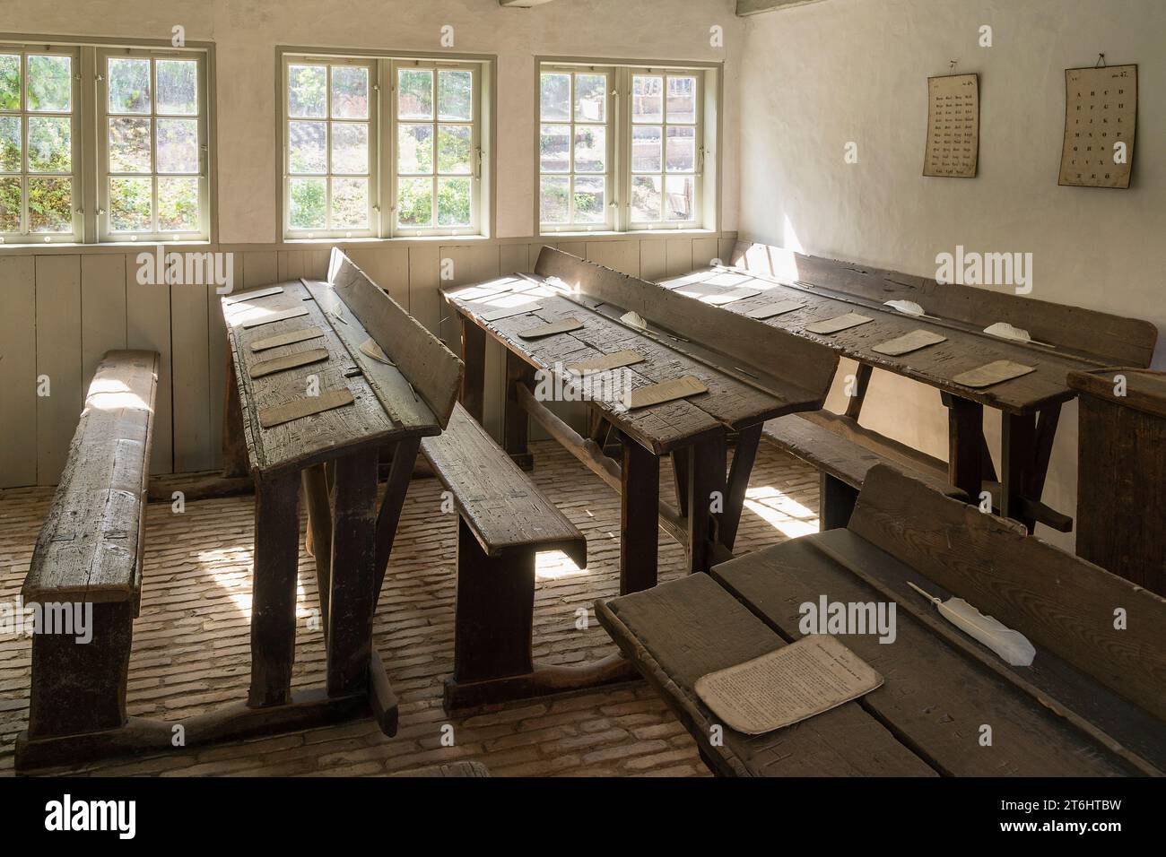 Dänemark, Jütland, Aarhus, Freilichtmuseum, "den Gamle by", Schulgebäude, 1741 Stockfoto