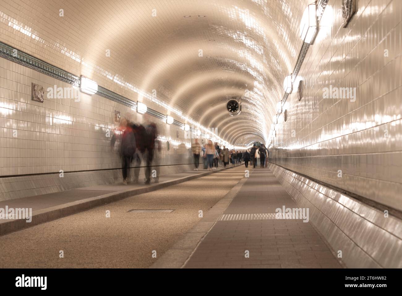 Alter Elbtunnel, 1911 eröffnet als erster Flusstunnel auf dem europäischen Kontinent Hamburg Stockfoto