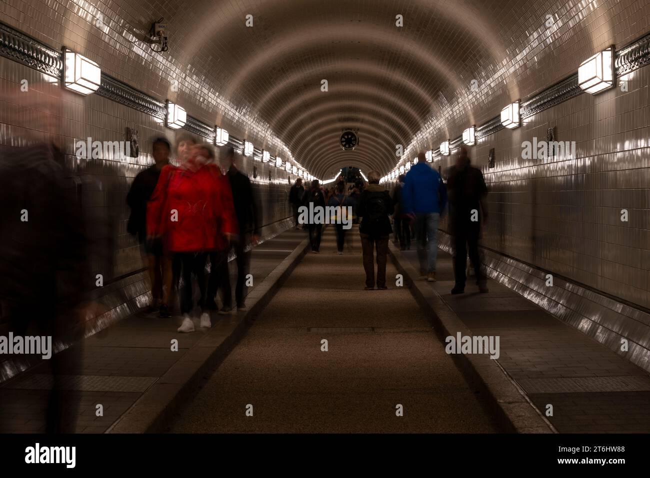 Alter Elbtunnel, 1911 eröffnet als erster Flusstunnel auf dem europäischen Kontinent Hamburg Stockfoto