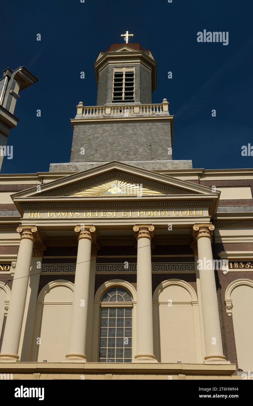Hartebrugkerk in der Altstadt von Leiden, Leyden, Südholland, Zuid-Holland, Benelux, Benelux-Länder, Niederlande, Nederland, Stockfoto