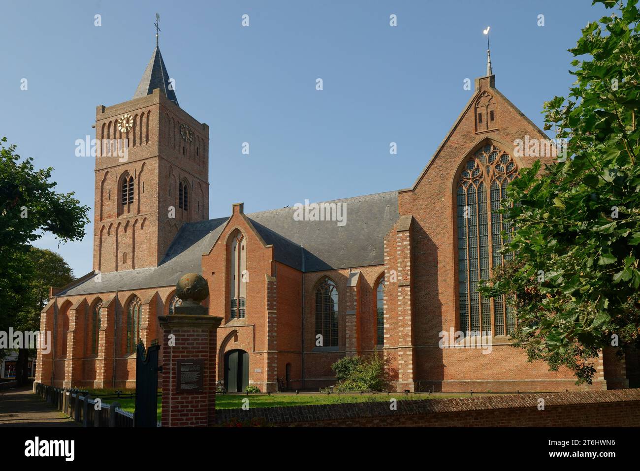 Blick auf die Kirche Oude Jeroenskerk in Noordwijk-bin, Südholland, Zuid-Holland, Benelux, Benelux-Länder, Niederlande, Nederland Stockfoto