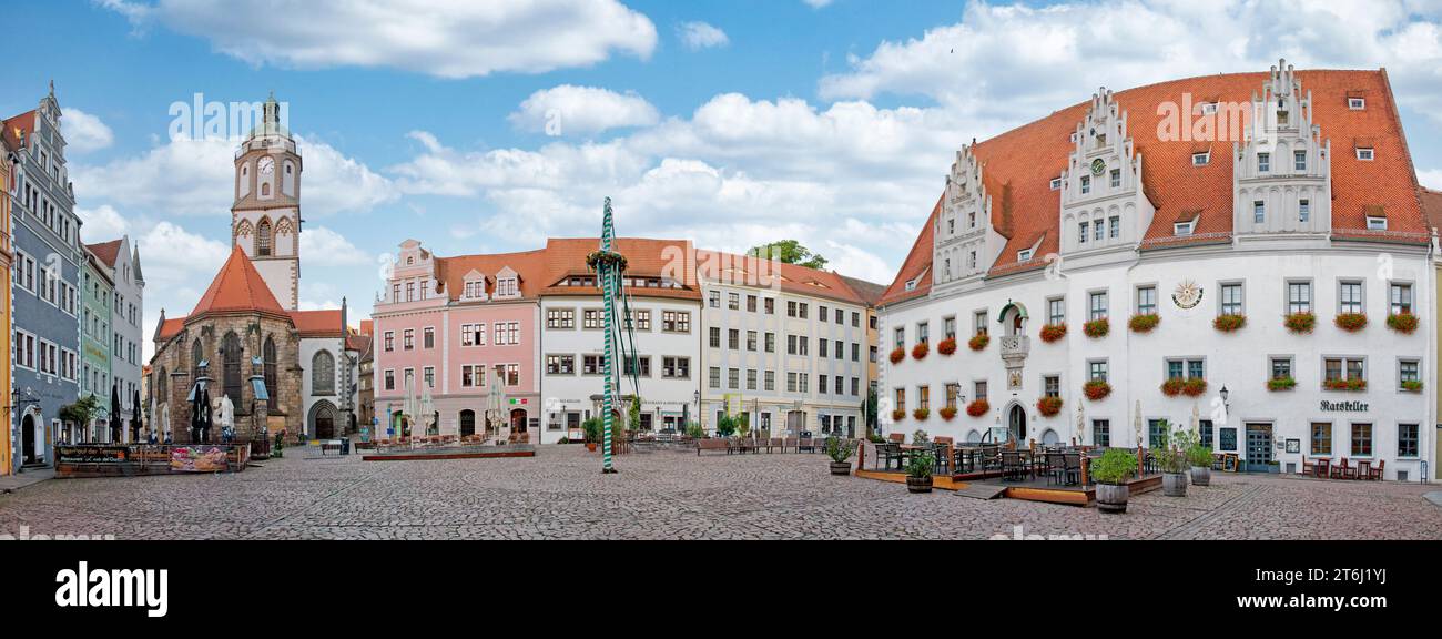Marktplatz in Meißen, Stadt Meißen, Sachsen, Deutschland, Europa Stockfoto