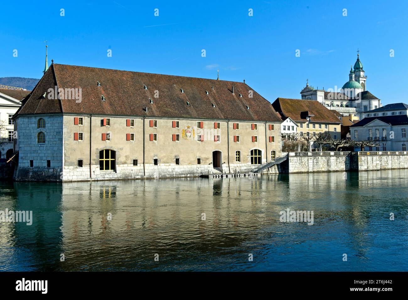 Historisches Lagerhaus Landhaus an der Aare, Solothurn, Schweiz Stockfoto